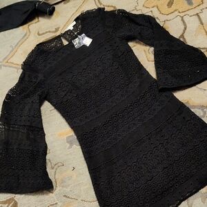 Rebecca Minkoff Black Crochet Lace Dress